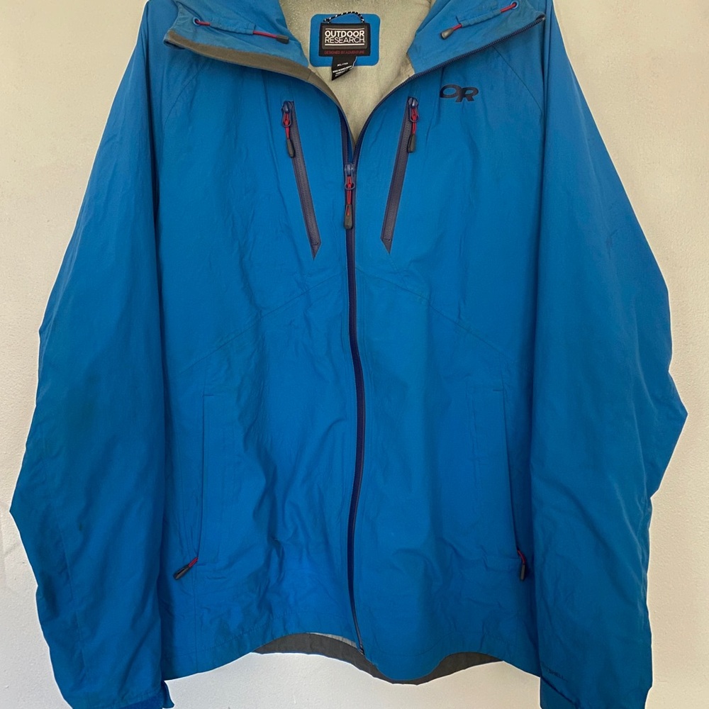 Outdoor Research Men's Blue Waterproof Shell Jacket